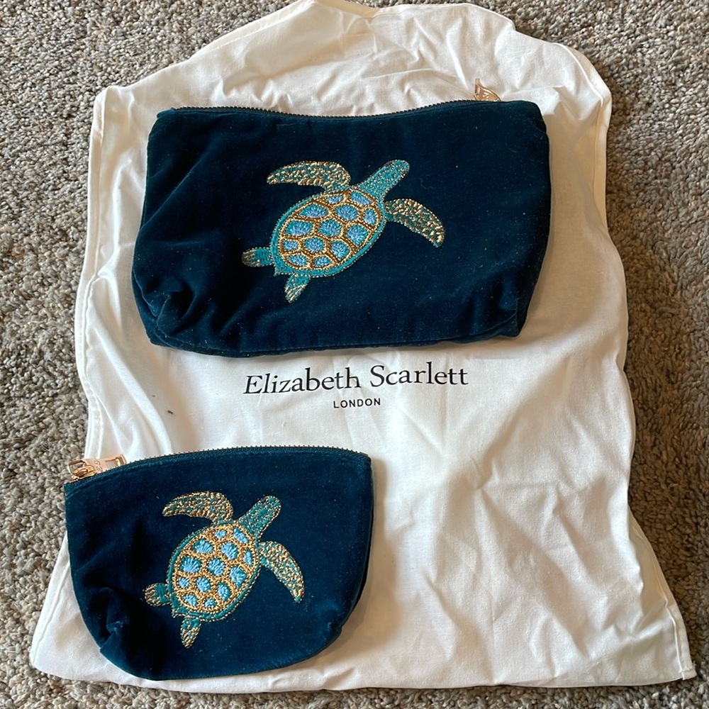 New Elizabeth Scarlett Turtle Conservation Mini pouch and coin purse